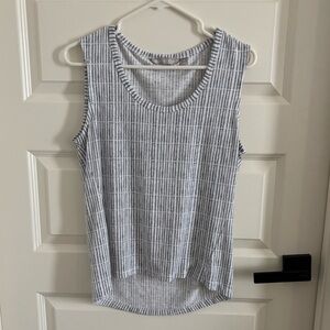 Athleta Gray and White Striped Tank Top
